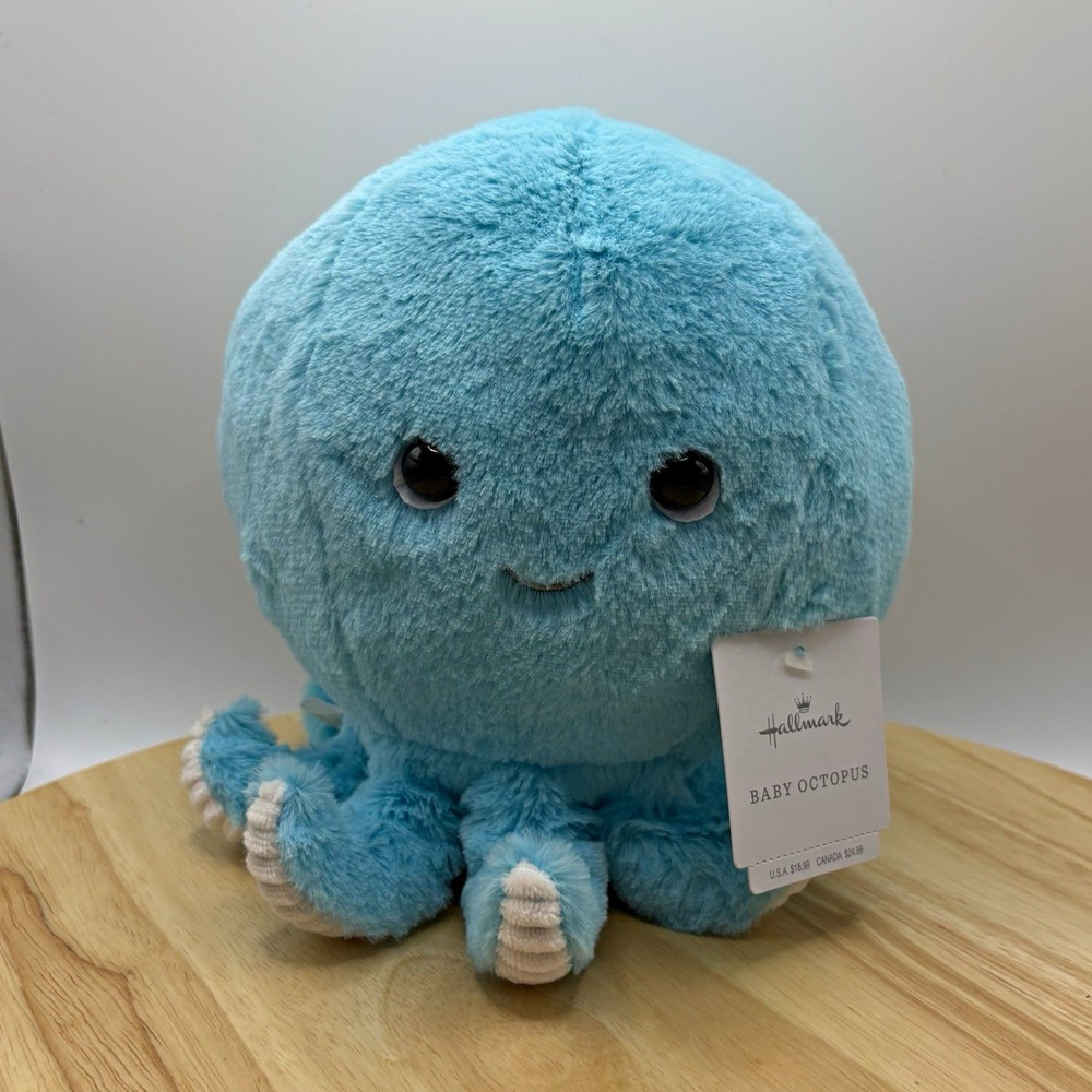 Hallmark Baby Octopus Blue/White Plush Stuffed Animal w/ Tags Small 2024 KAM3002